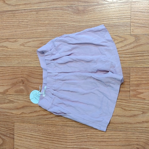 Purple linen-blend pull-on shorts size medium mid-length Cloud Ten NEW with tags - Picture 2 of 2